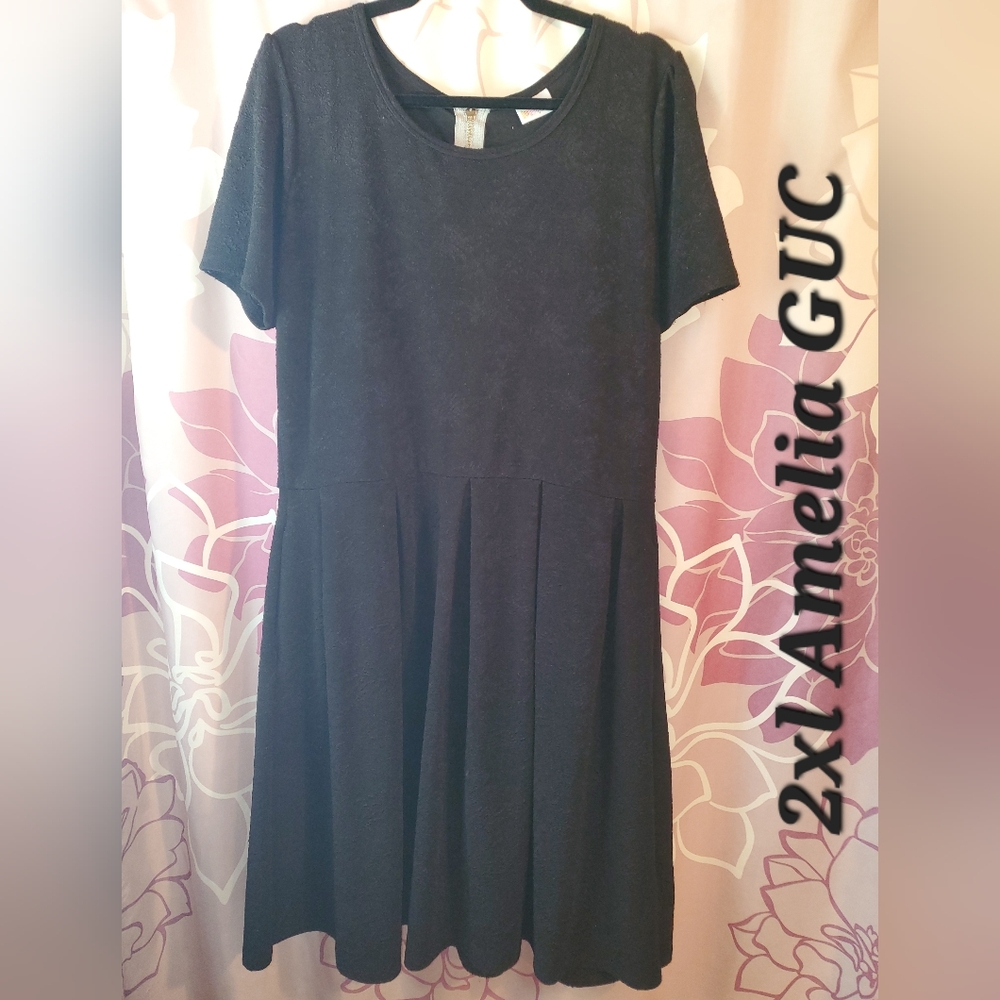 LULAROE GUC Black Women's Dress With Pockets Size 2xl